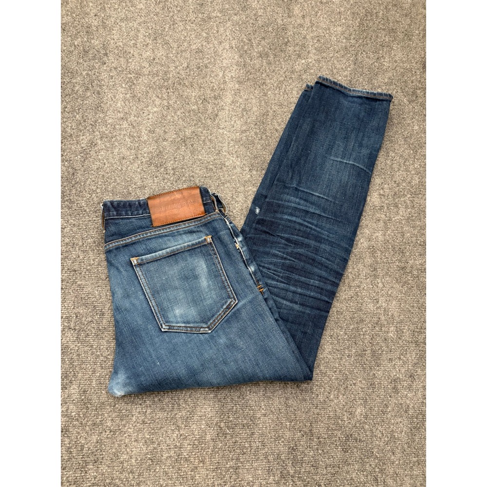 Billiam Jeans Mens 33 Selvedge Denim Made in USA Greenville SC Blue Straight Leg